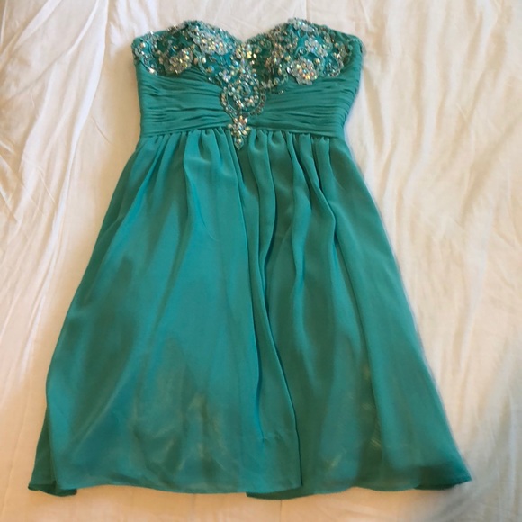 Teal Homecoming Dress - Picture 1 of 3